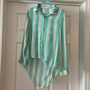 High-low long sleeve shirt.